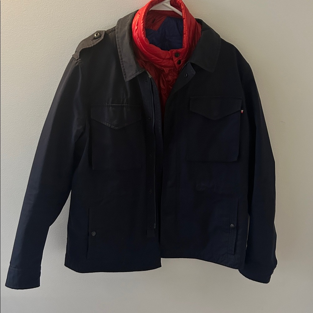 Moncler Navy Jacket with Removable Dickey
